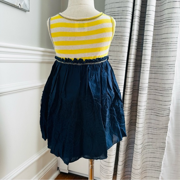 PinkVanilla Navy and Yellow Striped Kids Dress - Picture 5 of 9